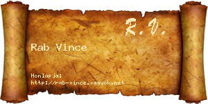 Rab Vince névjegykártya